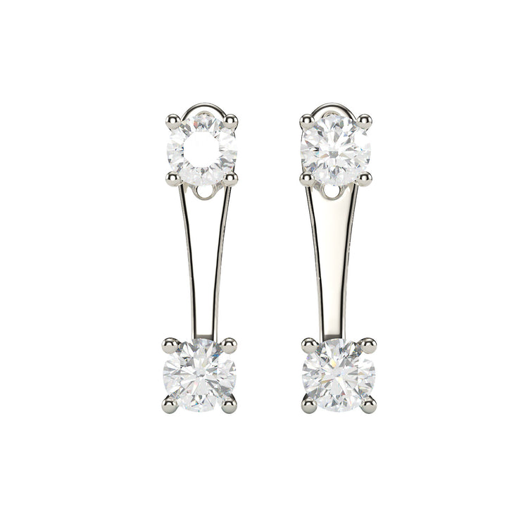 Buy 1.85 Ct Natural Diamond Earring Jackets 14K White Gold Center is for 7  MM Online in India - Etsy
